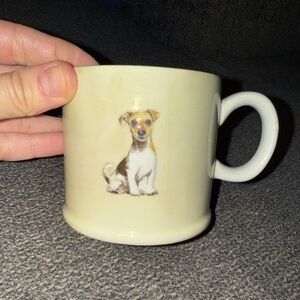BUNDLE of 3 items: 3D Jack Russell Terrier Dog Coffee Mug and two enjoy plates